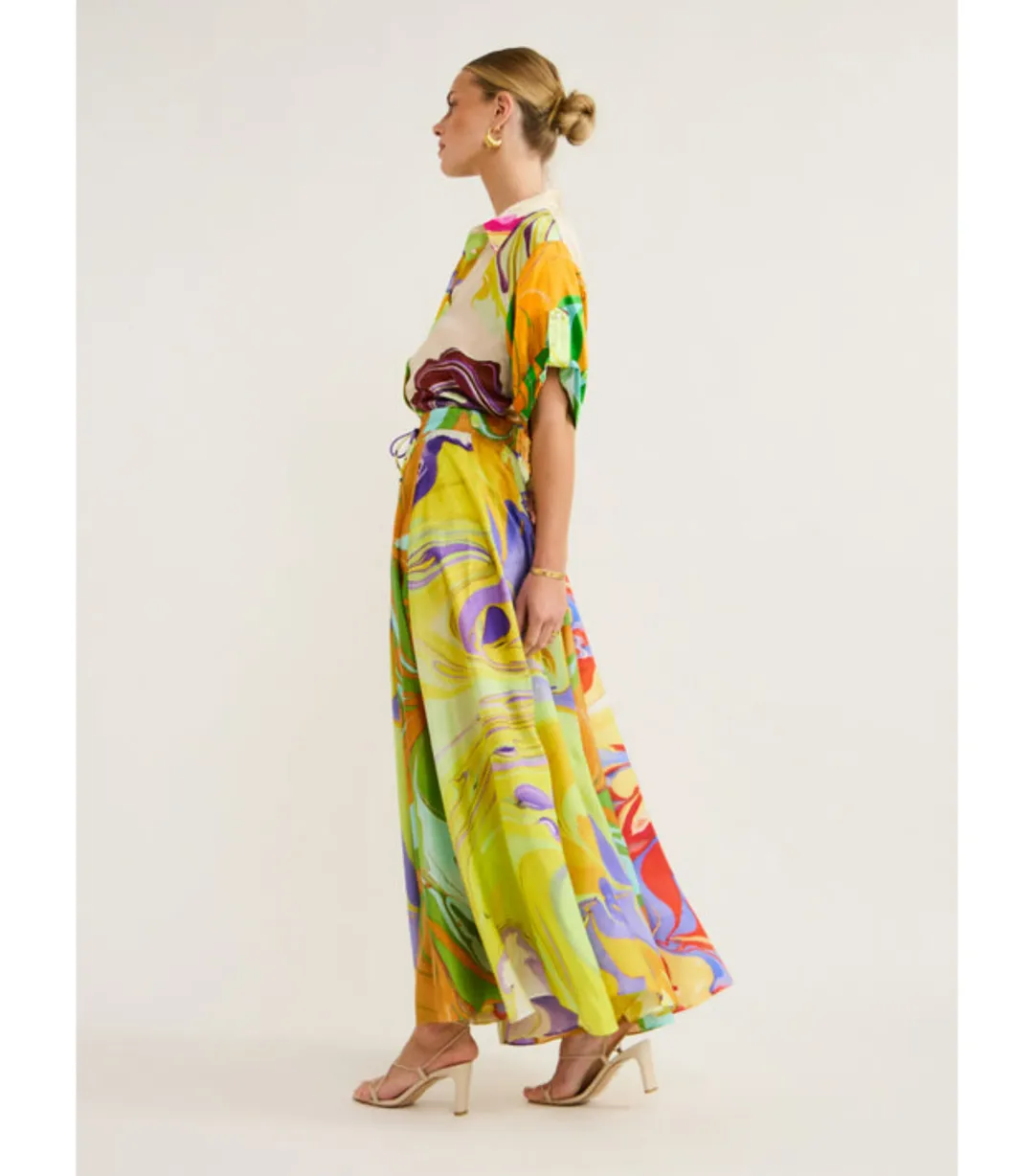 Alemais Luca Silk Top Size 12 and Skirt Size 10 Set Multi for rent on The Volte - main image