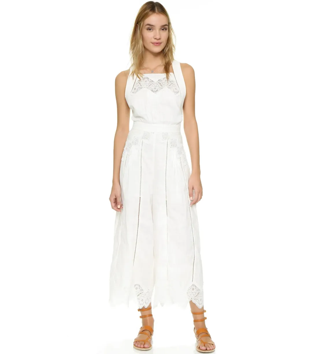 Zimmermann Empire Jumpsuit White Size 0 / AU 8 for rent on The Volte - main image
