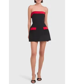 Amanda Uprichard Lucienne Skort Romper in Black/Ruby Capri Size S / AU 8 for rent on The Volte - image 1
