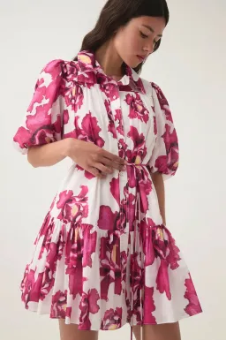 Aje Eliza Smock Mini Dress Boldly Blooming Size S / AU 8 for rent on The Volte - image 2