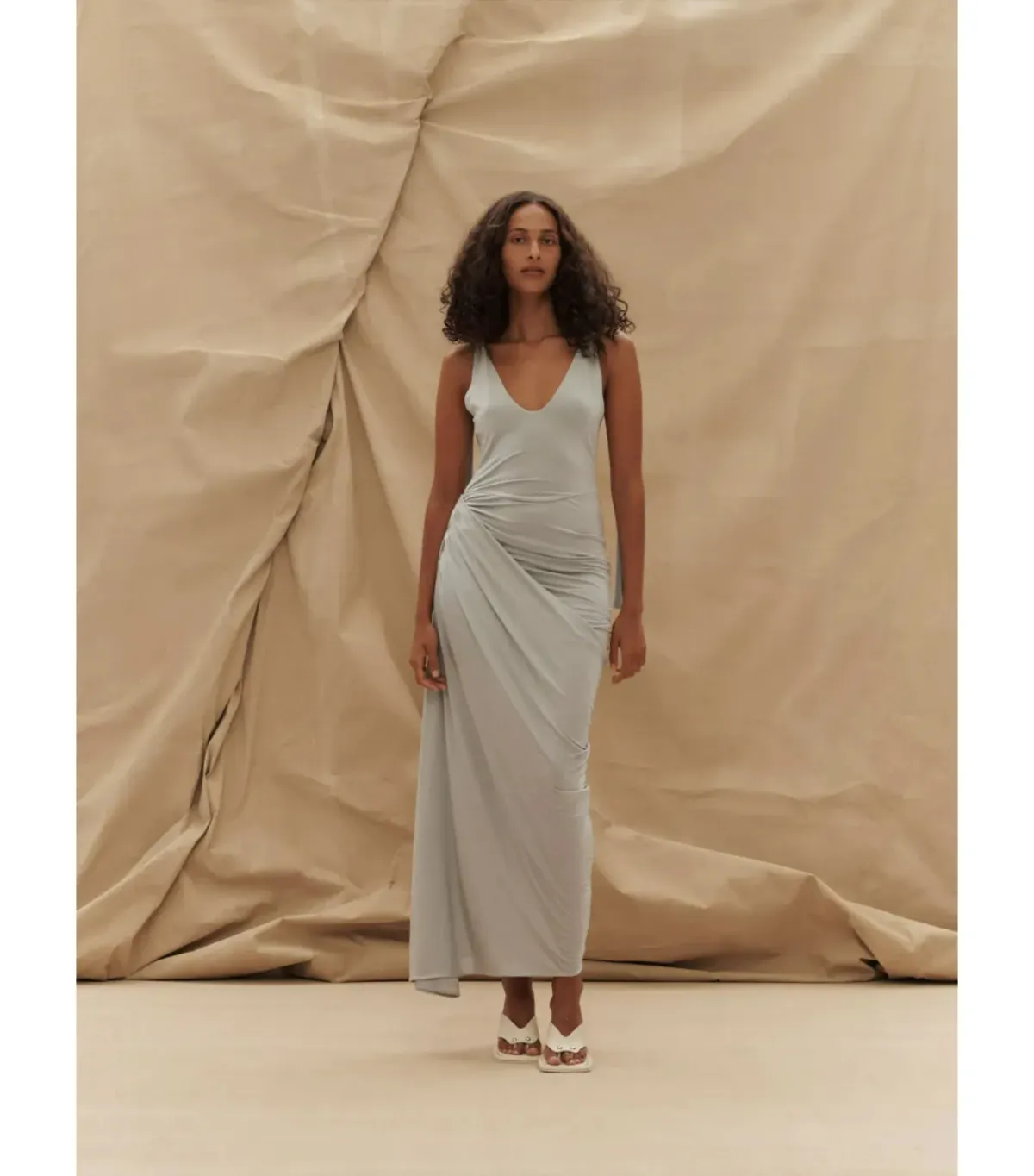 Paris Georgia Ballerina Draped Dress Cloud Grey Size S / AU 8 - Image 1