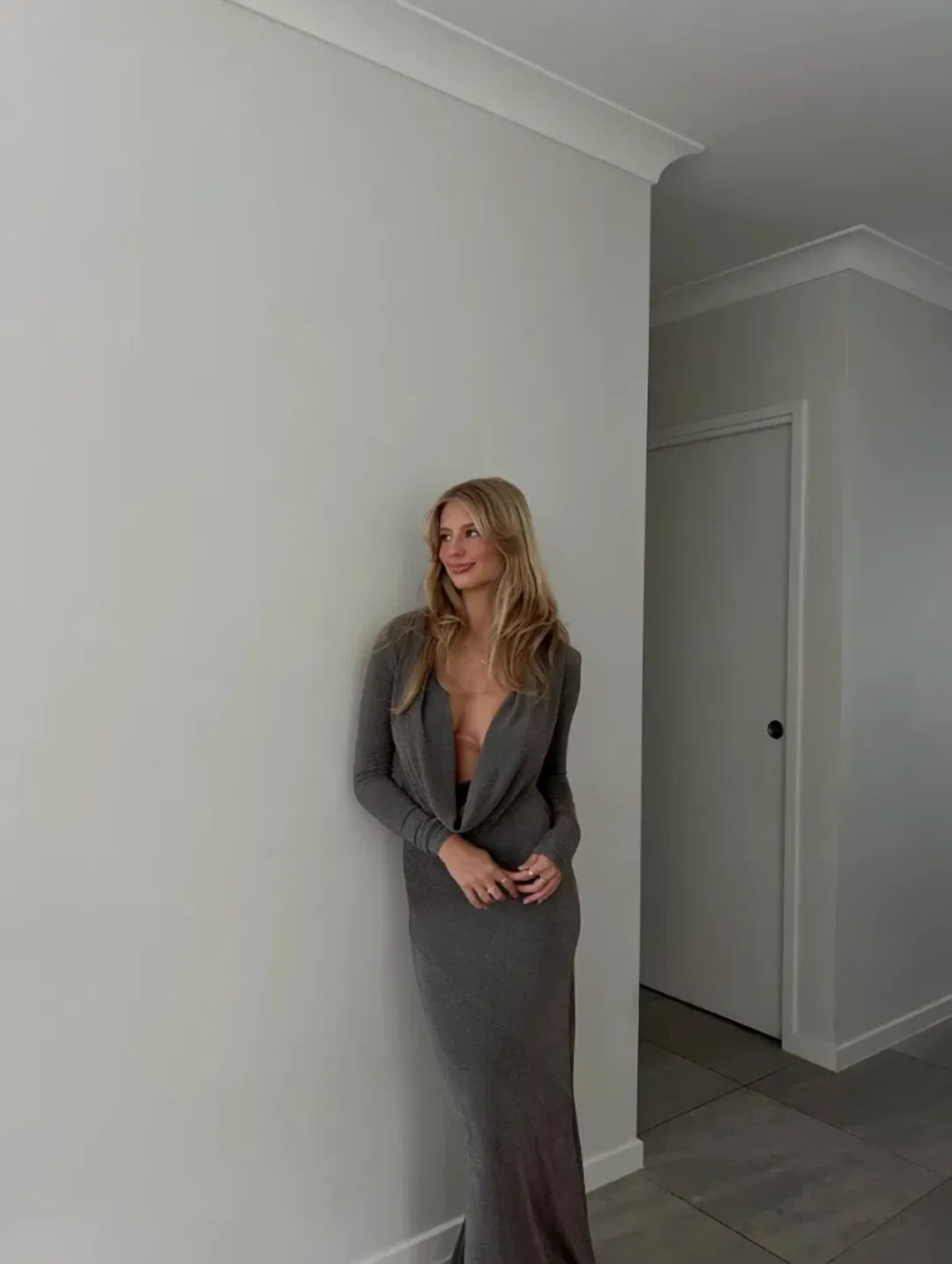 Arcina Ori Jen Maxi Dress Metallic Grey S / AU 8 for rent on The Volte - main image