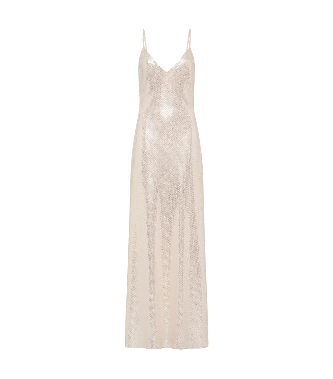Manning Cartell High Voltage Slip Dress Nude Silver Size AU 8 for rent on The Volte - main image