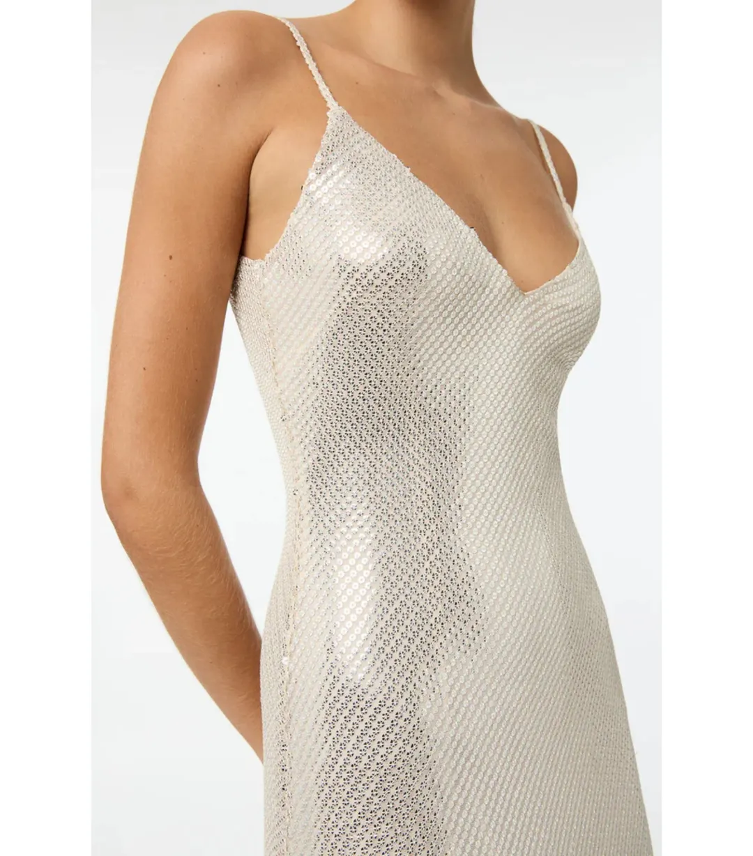 Manning Cartell High Voltage Slip Dress Nude Silver Size AU 8 for rent on The Volte - main image