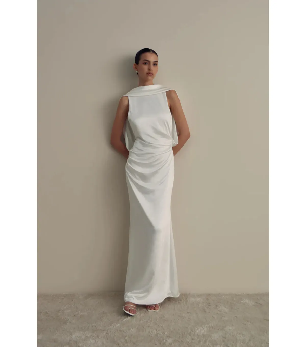 Misha Ketina Gloss Satin Gown Ivory Size 8/S - Image 1