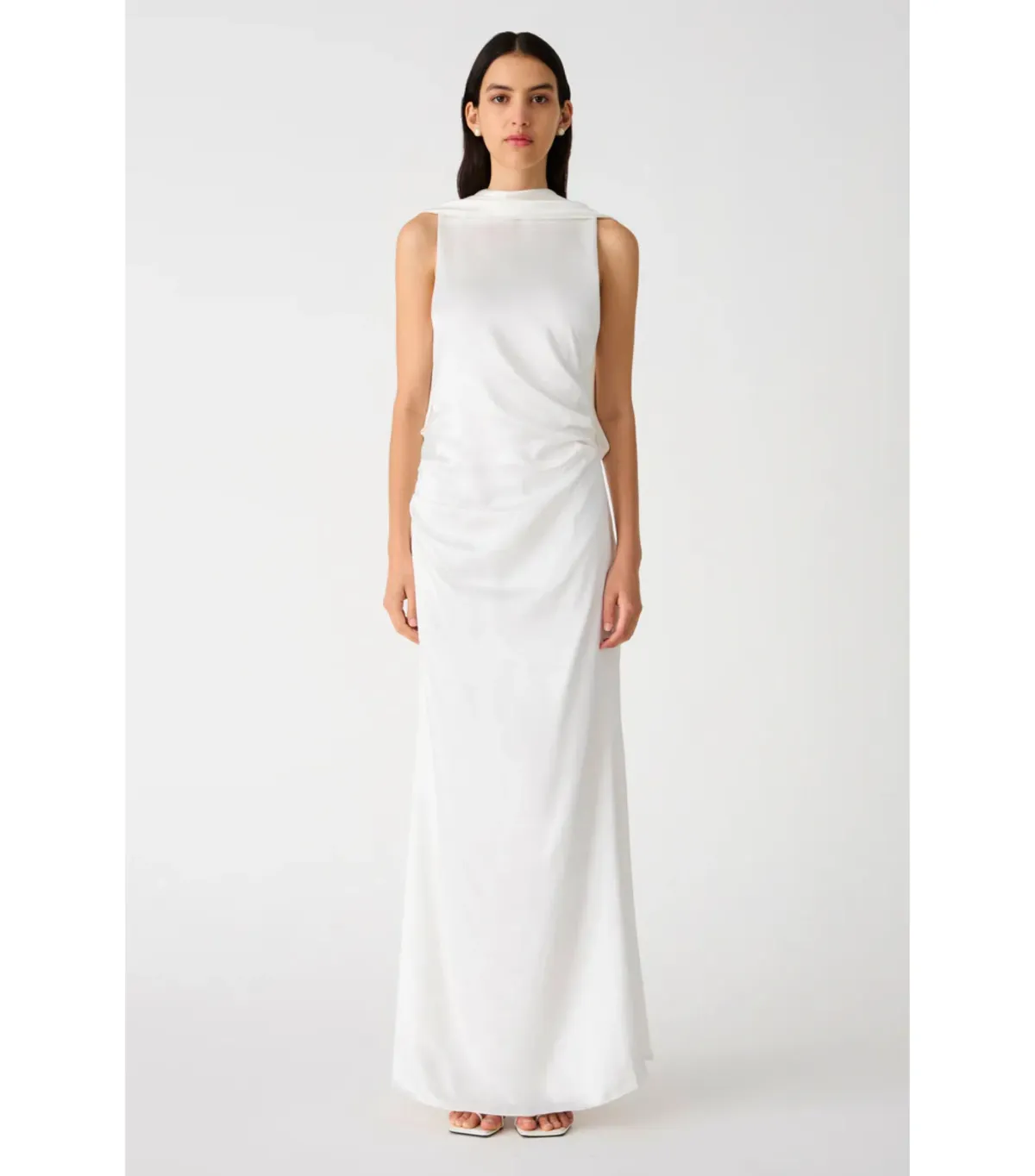 Misha Ketina Gloss Satin Gown Ivory Size 8/S - Image 2