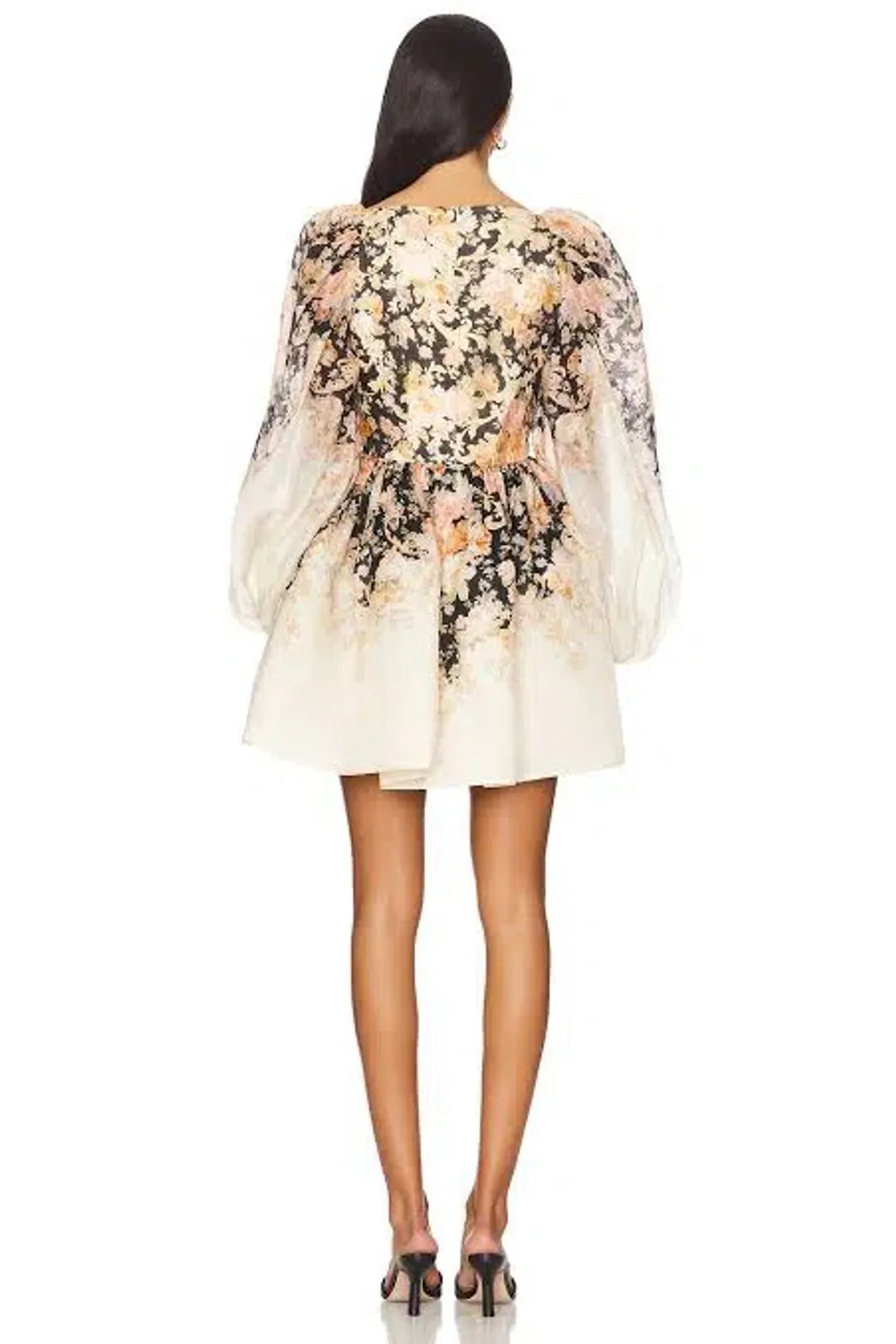 Zimmermann illustration Draped Mini Dress Tea Rococo Floral 2 / AU 12 for rent on The Volte - main image
