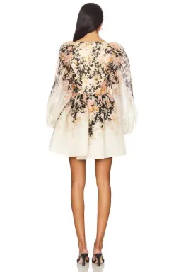 Zimmermann illustration Draped Mini Dress Tea Rococo Floral 2 / AU 12 for rent on The Volte - image 2