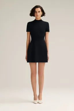 Scanlan Theodore Crepe Knit Peplum Mini Dress Black Size S / AU 8 for rent on The Volte - image 1