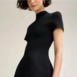 Scanlan Theodore Crepe Knit Peplum Mini Dress Black Size S / AU 8 for rent on The Volte - image 6