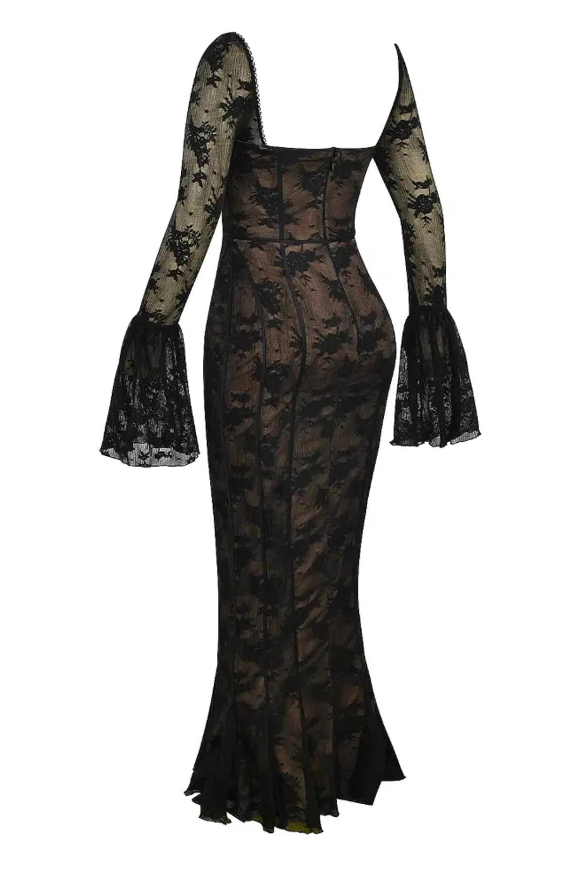 House Of CB Delilah Long Sleeve Lace Maxi Dress Black Size 6 - Image 5