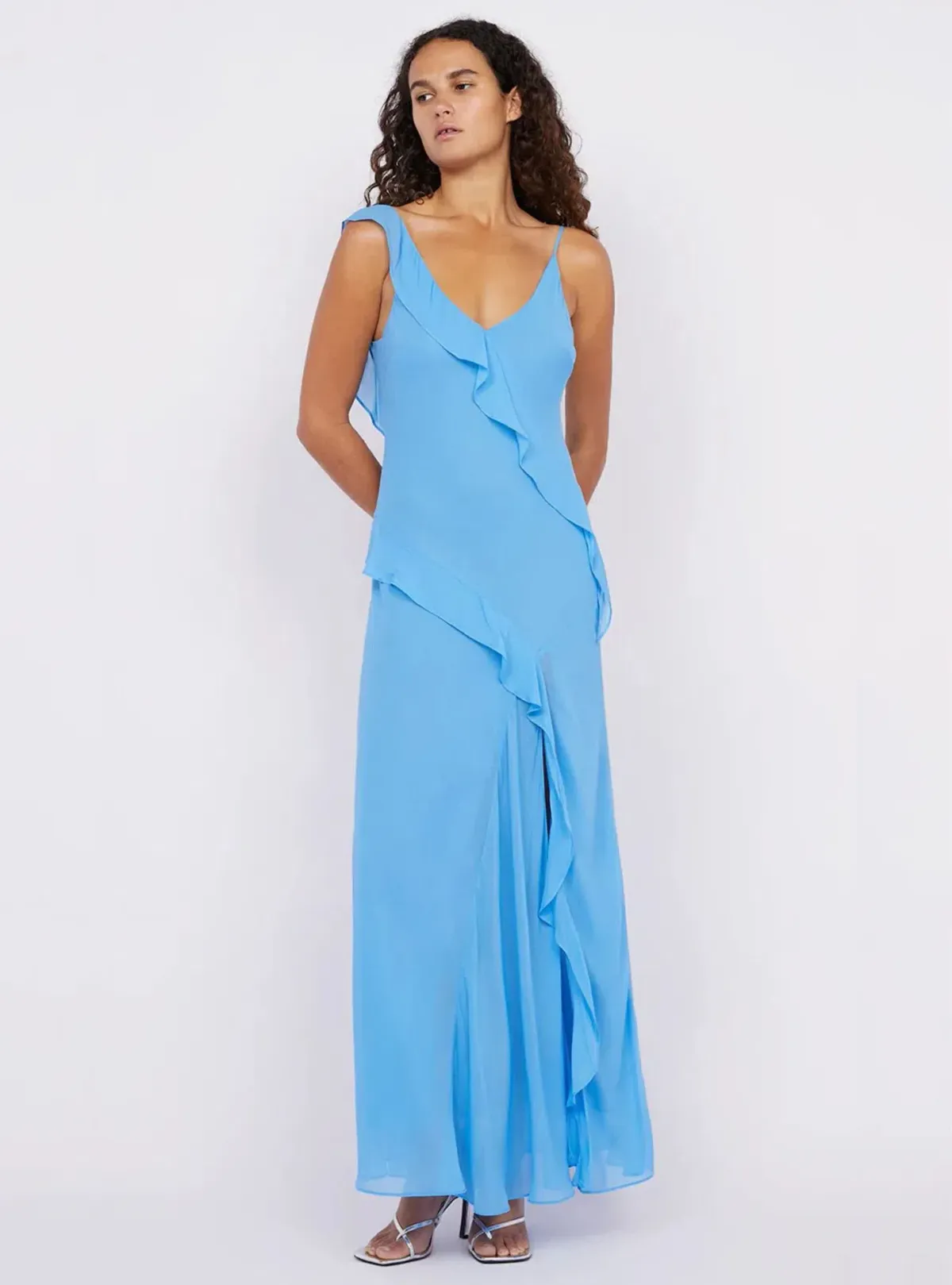 Bec & Bridge Aida Frill Dress Maxi Azure Size 8 - Image 1