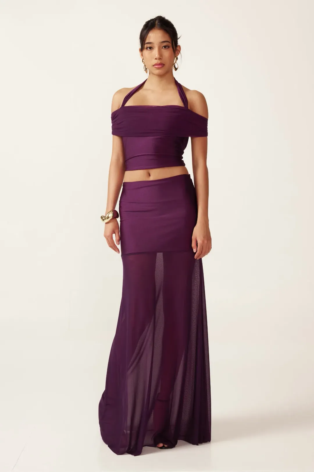 Ance Gria Vivienne Top and Skirt Set Purple Size XS / AU 6 for rent on The Volte - main image