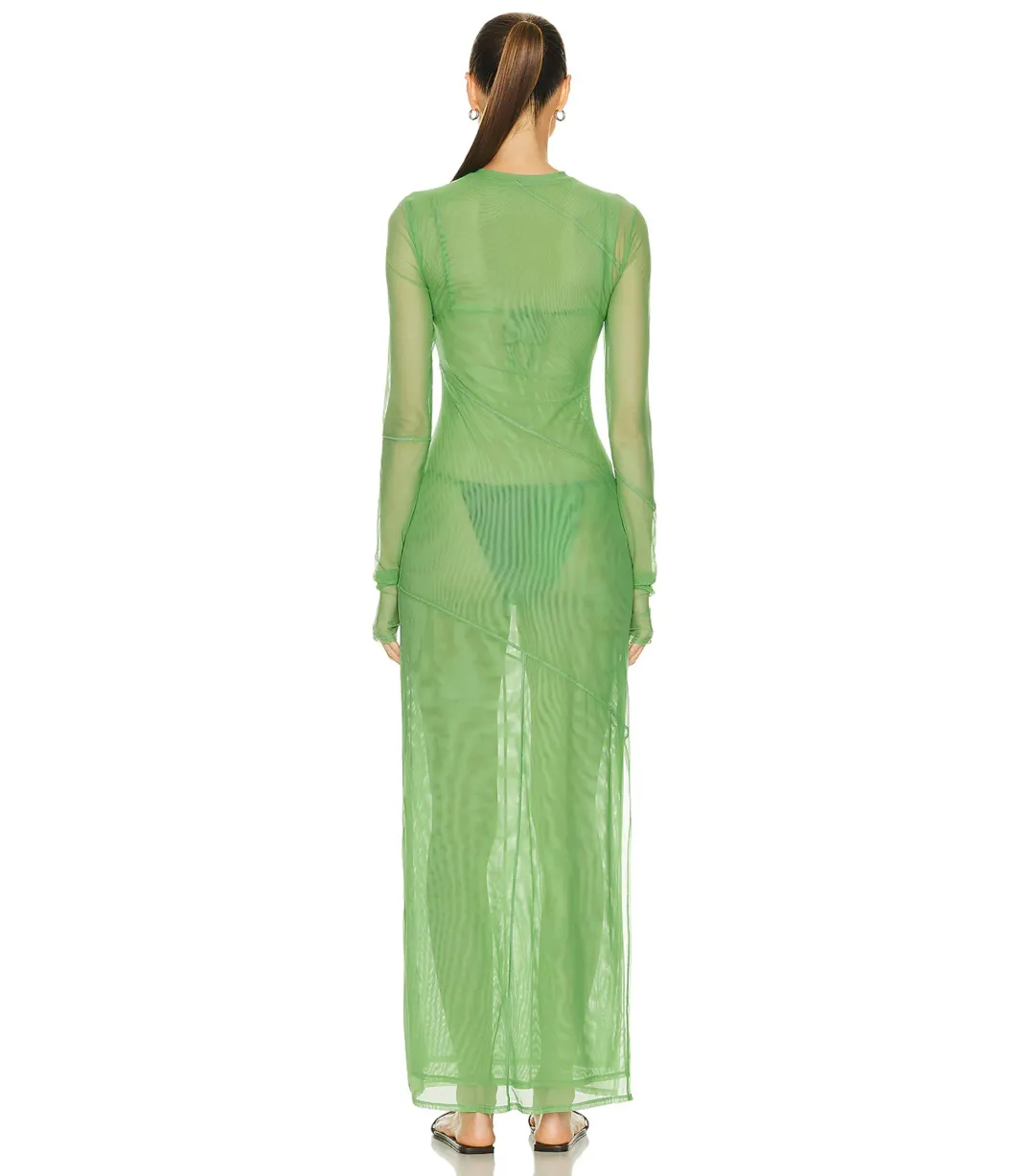 Sir the Label Jacques Mesh Panelled Midi Dress Apple Size 1 / AU 8 for rent on The Volte - main image