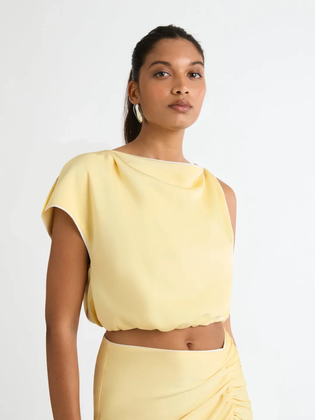 Sheike Milani Top & Skirt Set Lemon Yellow Size L / AU 12 for rent on The Volte - main image