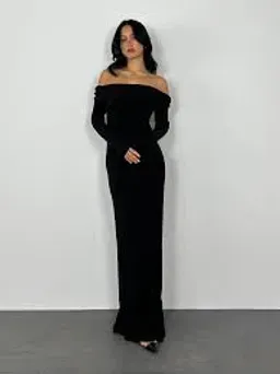 By Nicola Off the Shoulder Maxi Dress in Black Size 8 for rent on The Volte - image 1