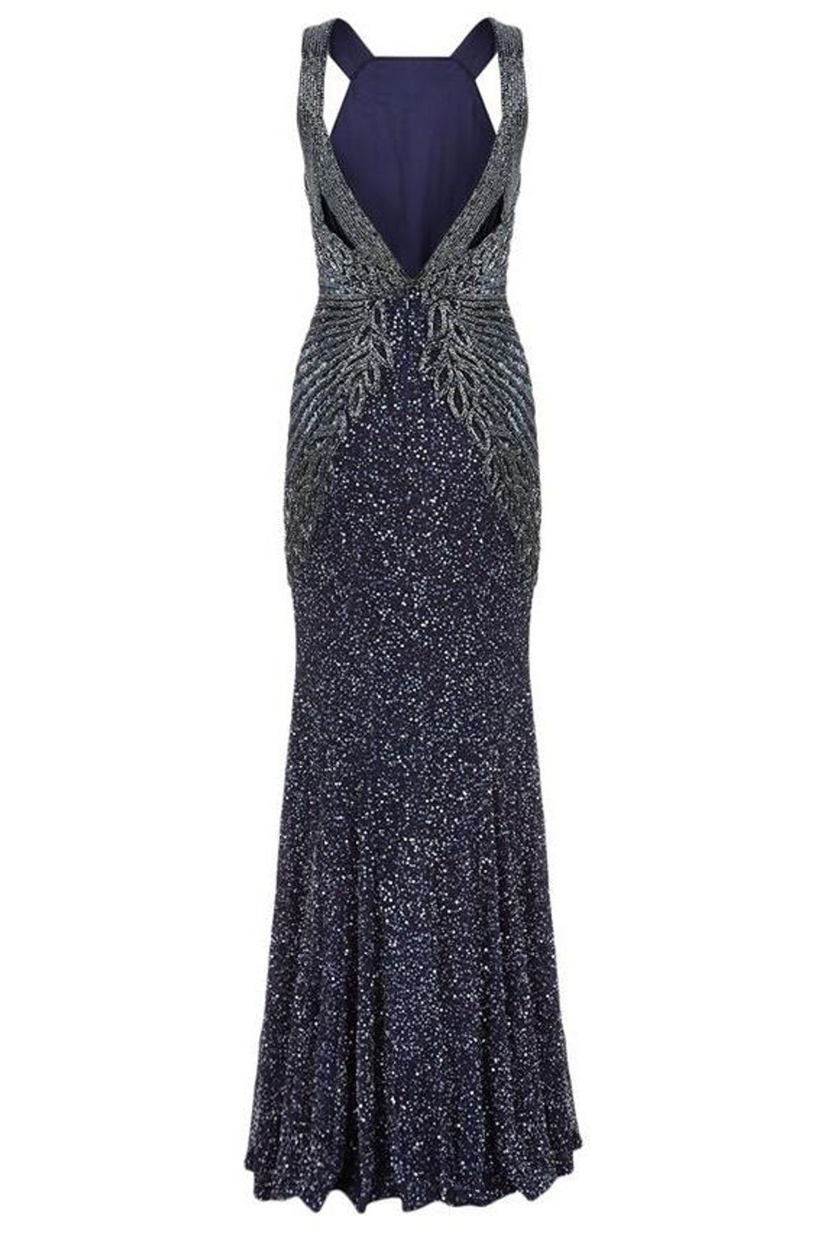 Rachel Gilbert Saskia Beaded Gown Navy Size AU 12 - Image 5