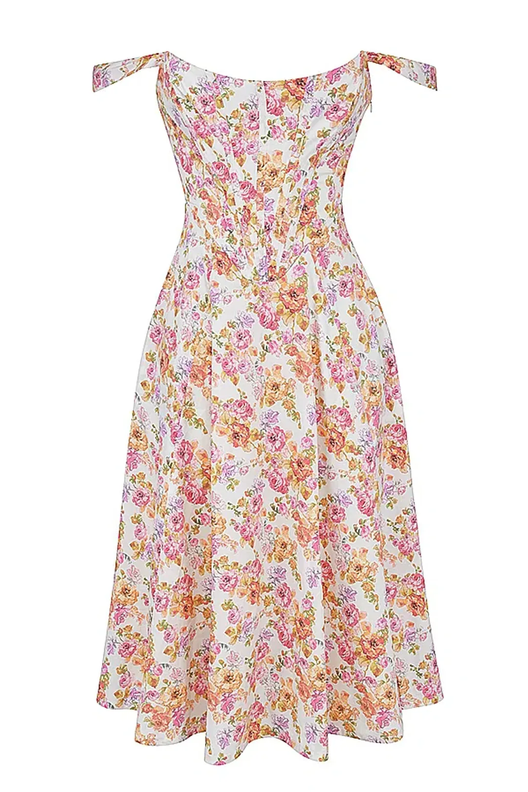 House of CB Saira Midi Sundress Ivory Floral Size S / AU 8 for rent on The Volte - main image