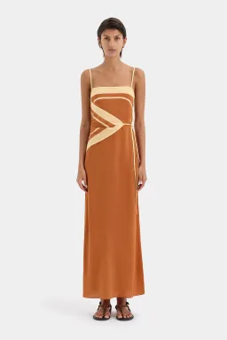 Sir The Label Soma Scarf Midi Dress Rust Size 3 / AU 12 for rent on The Volte - image 1