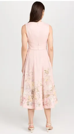 Zimmermann Waverly Plunge Midi Dress Pink Floral Size 2 (AU 12) for rent on The Volte - image 3