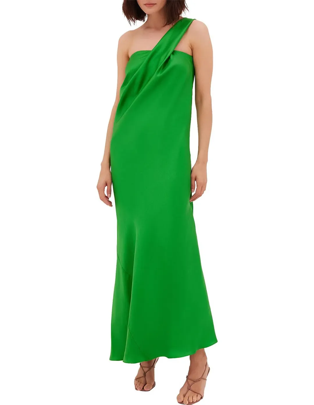 Bianca Spender Vice Silk Gown in Apple Green Size 1 / AU 8 for rent on The Volte - main image