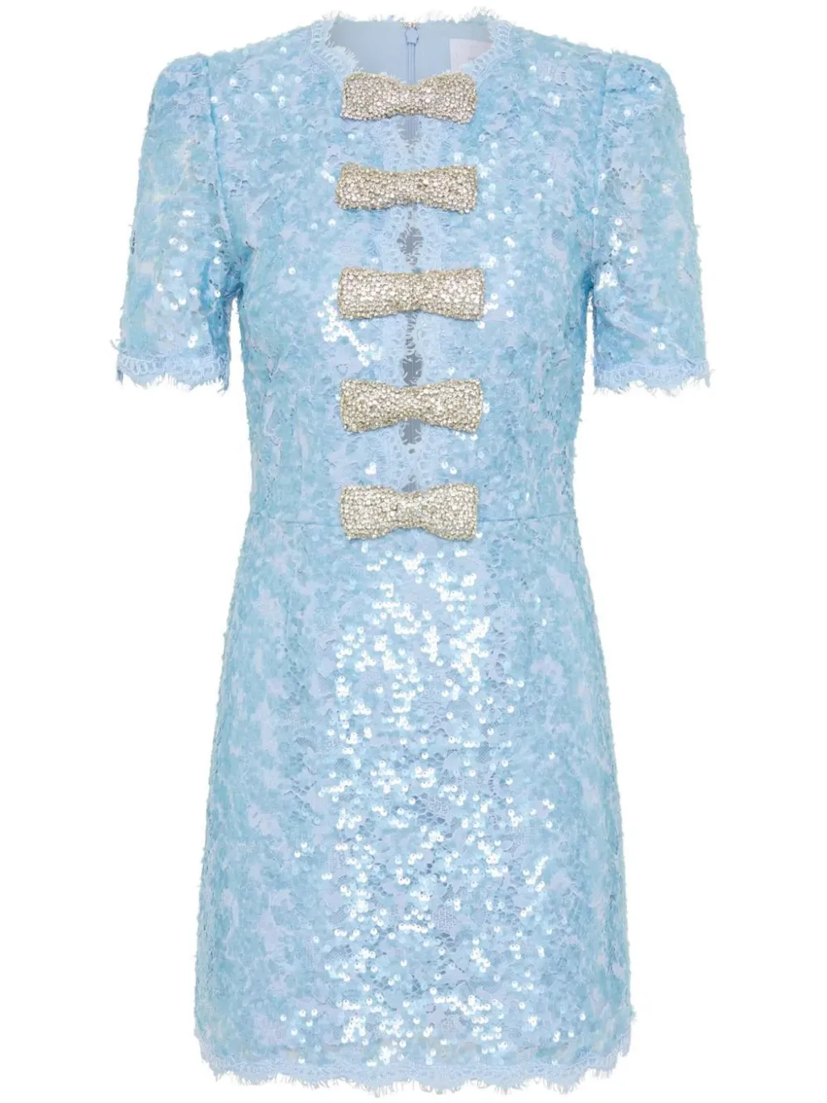 Rebecca Vallance Leyla Short Sleeve Mini Dress Blue Sequin Size 6 - Image 5