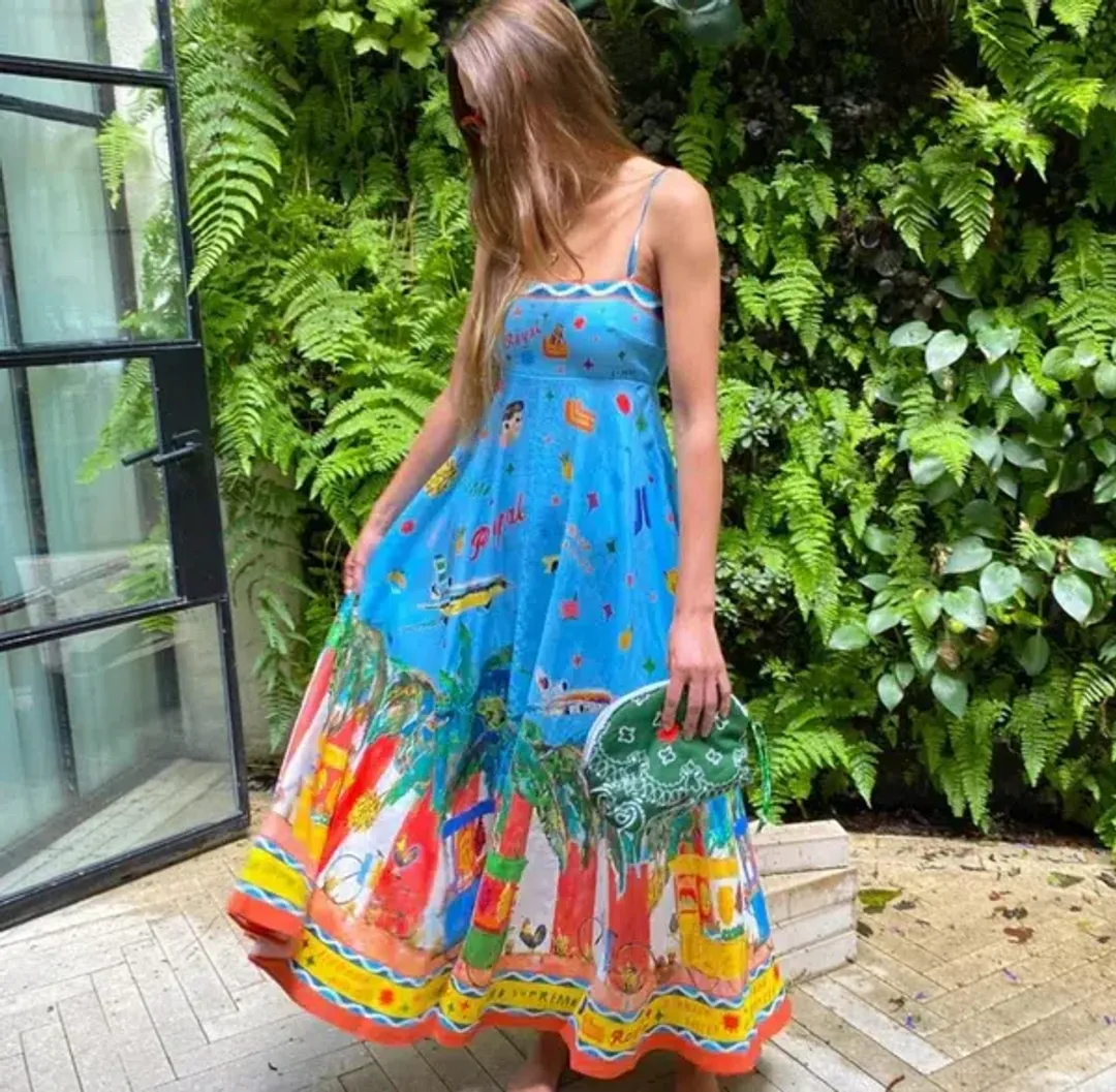 Alemais All Aboard Midi Sundress Multi Size 8 for rent on The Volte - main image