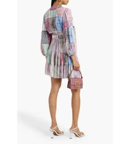 Zimmermann Patchwork-effect Printed Crepe Mini Wrap Dress Multi Size 1 / AU 10 for rent on The Volte - image 2