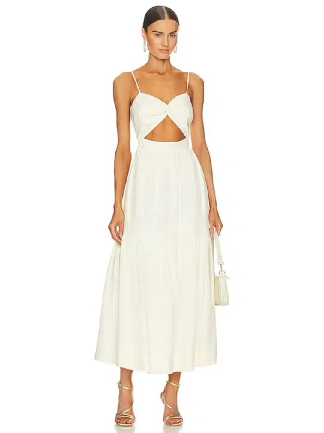 Shona Joy Cecilia Twist Bodice Midi Dress - cream size 10 for rent on The Volte - main image