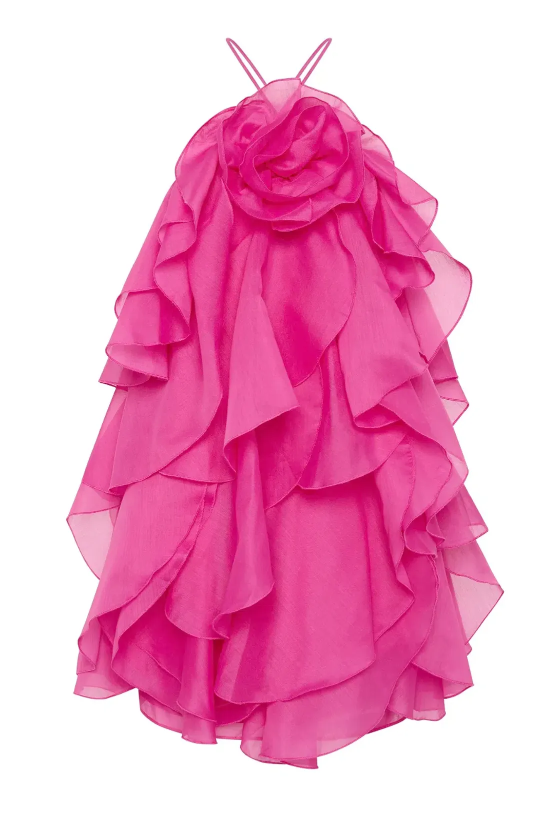 Aje Pandorea Layered Mini Dress Fuchsia Rose Size S / AU 8 for rent on The Volte - main image