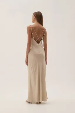 Aje Studio Crossback Midi Dress Oat Size 8 for rent on The Volte - image 2