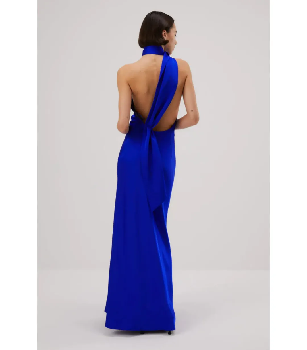 Misha Alastair Satin Gown in Electric Blue Size 8/S for rent on The Volte - main image