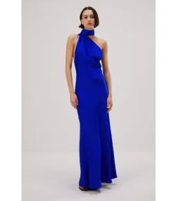 Misha Alastair Satin Gown in Electric Blue Size 8/S for rent on The Volte - image 1