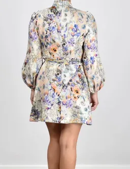 Zimmermann Tama Belted Mini Dress Diamond Splice Floral Size 1 / AU 10 for rent on The Volte - image 2