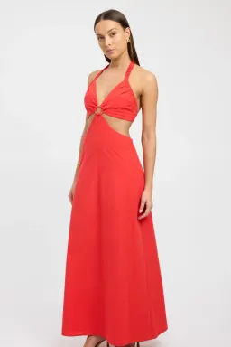 Kookai Romeo Ring Maxi Dress in Strawberry Red Size 8 for rent on The Volte - image 2