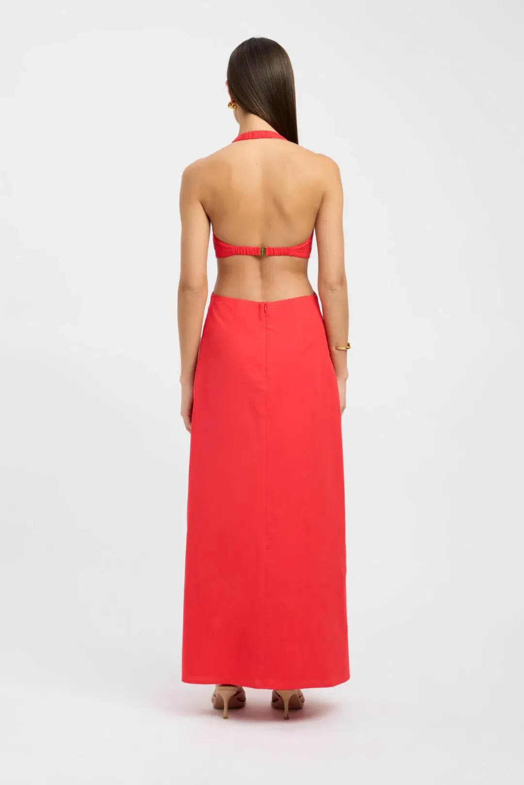 Kookai Romeo Ring Maxi Dress in Strawberry Red Size 8 for rent on The Volte - main image
