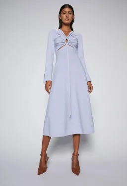 Scanlan Theodore Crepe Knit Keyhole Dress Lilac Size M / AU 10 for rent on The Volte - image 1