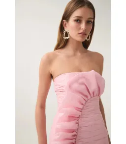 Aje Telma Ruffle Mini Dress Pink Quartz Size AU 8 for rent on The Volte - image 2