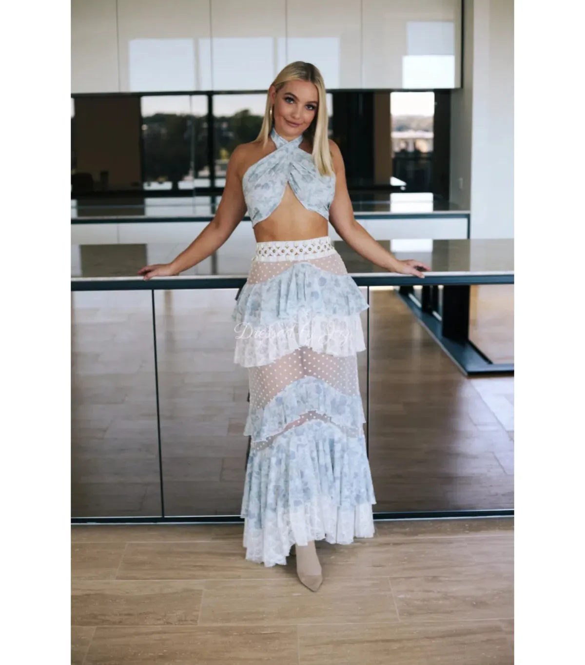 Ixiah The Label Outlaw Top and Skirt Set Light Blue Size AU 6 - Image 3