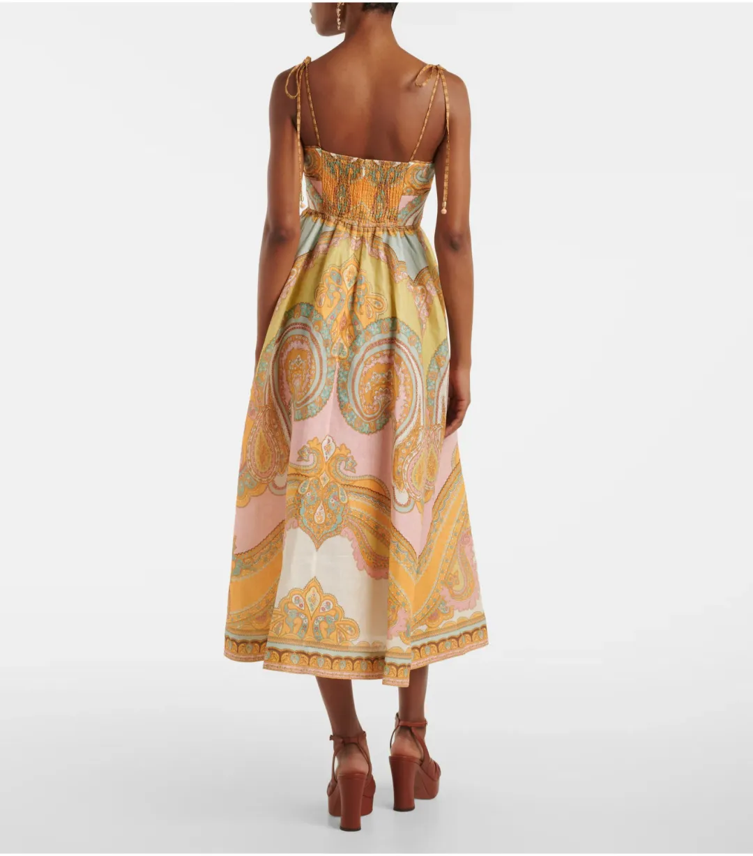 Zimmermann Maxine Picnic Midi Dress in Gold Paisley Size 2 / AU 12 for rent on The Volte - main image