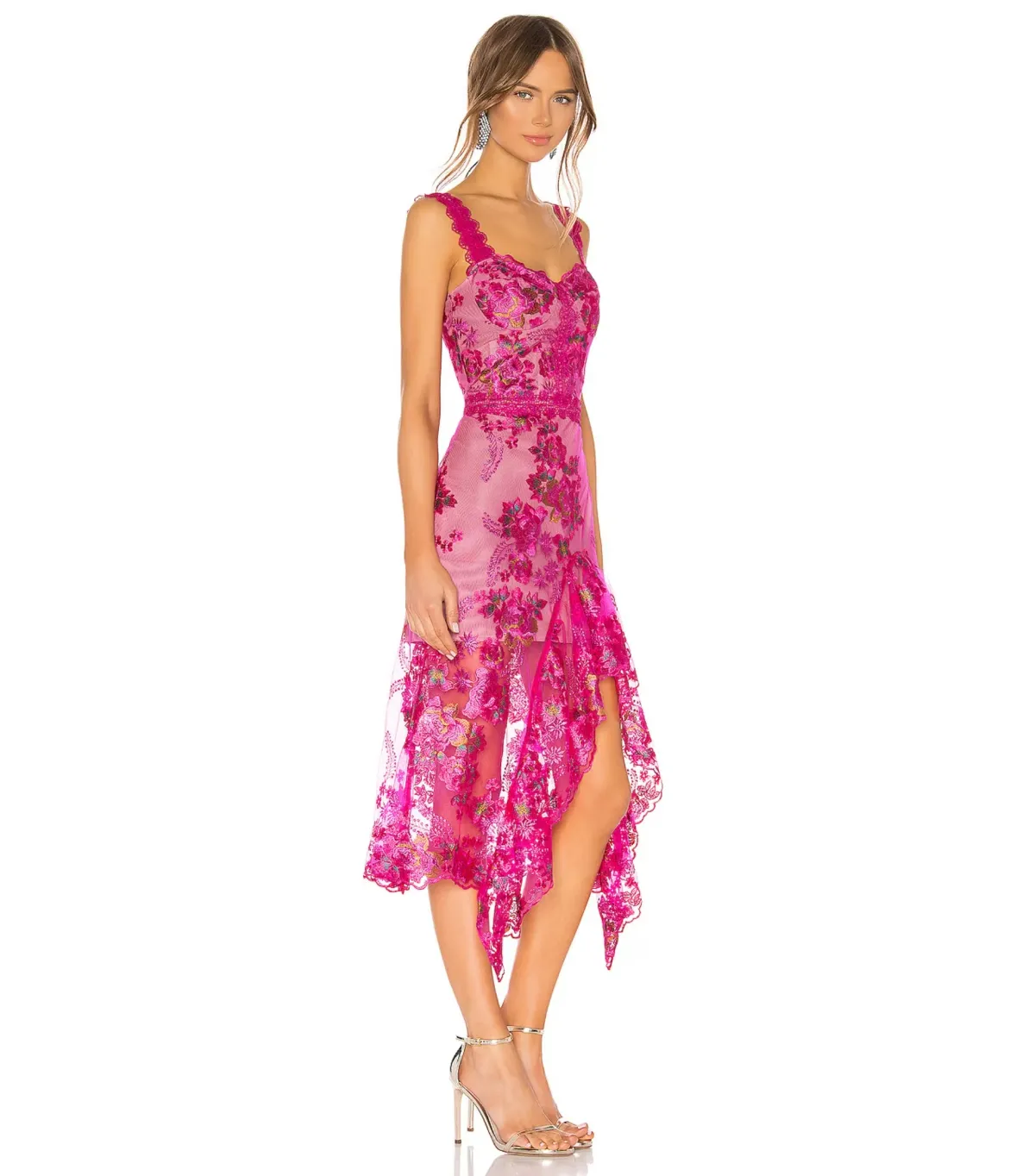 Bronx & Banco Eva Midi Dress in Fuschia Pink Size AU 10 - Image 2