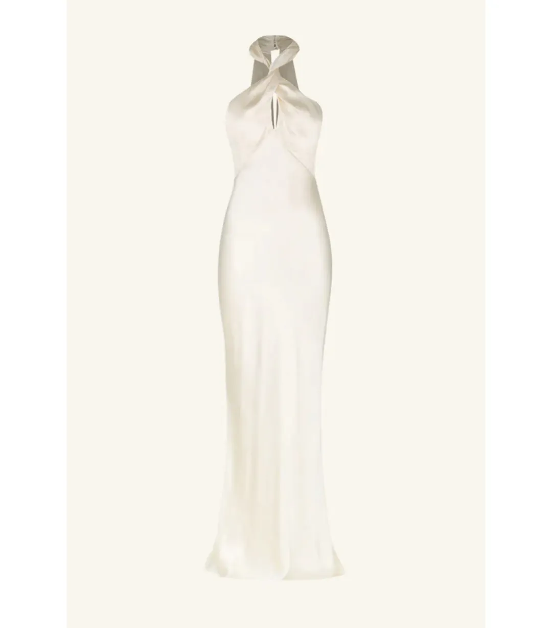 Shona Joy La Lune High Neck Twist Maxi Dress Cream Size AU 10 for rent on The Volte - main image
