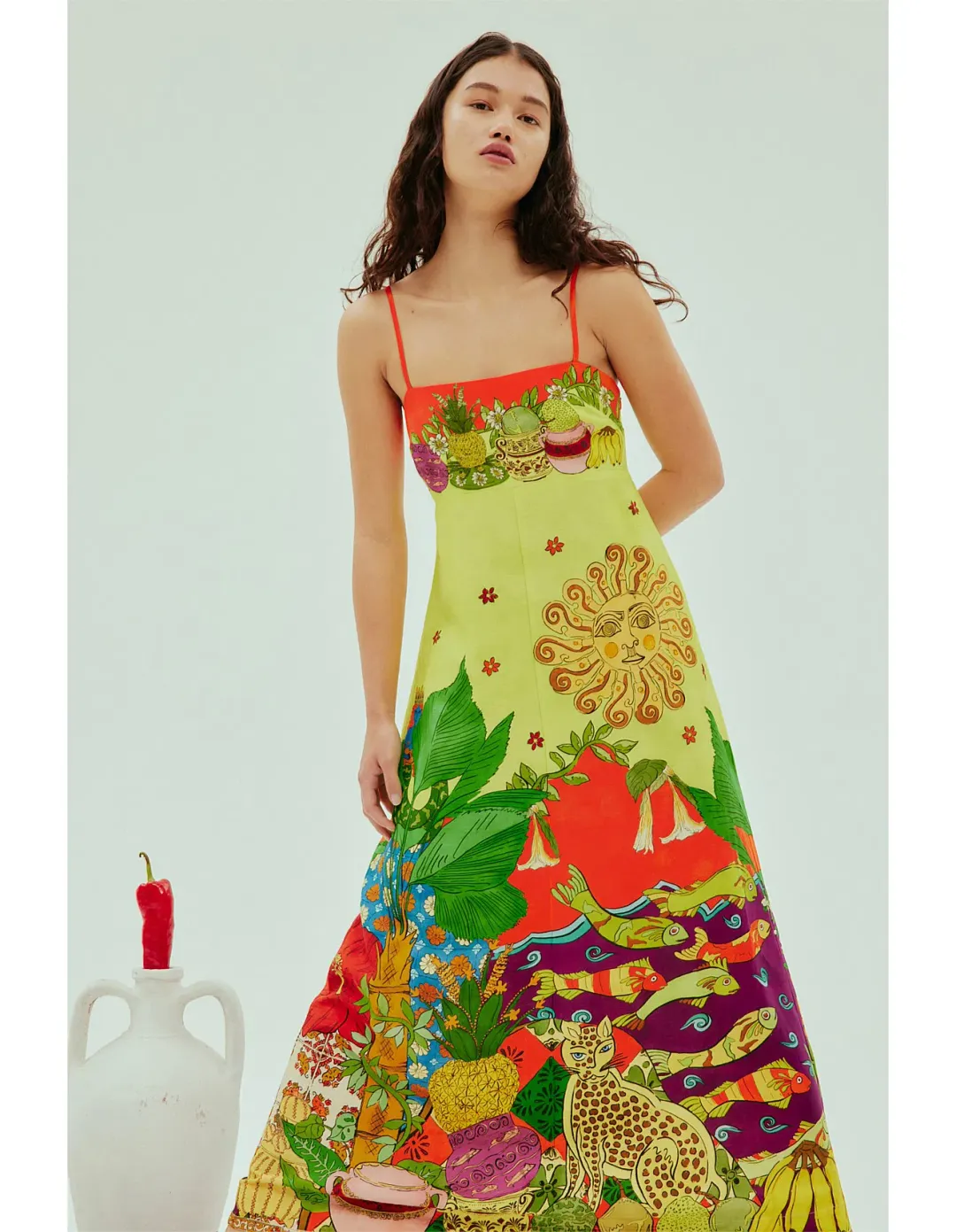 Alamais Tiger Day Dress Multi Size AU 6 for rent on The Volte - main image