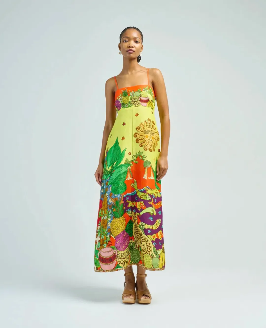 Alamais Tiger Day Dress Multi Size AU 6 for rent on The Volte - main image