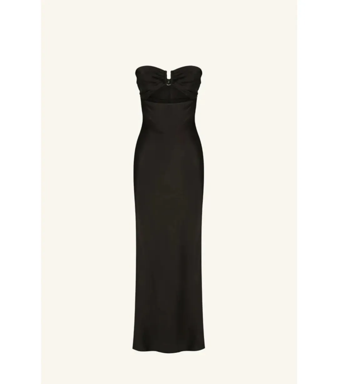 Shona Joy Camille Strapless Cut Out Midi Dress Black Size AU 8 for rent on The Volte - main image