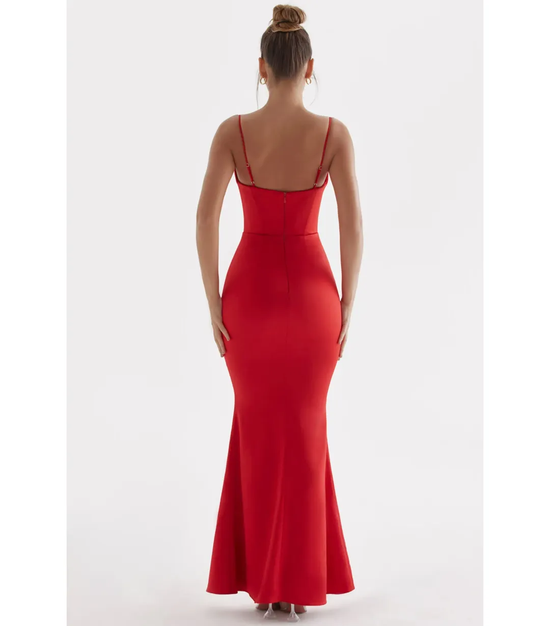 House of CB Olivette Satin Corset Maxi Dress Red Rose Size AU 8 for rent on The Volte - main image