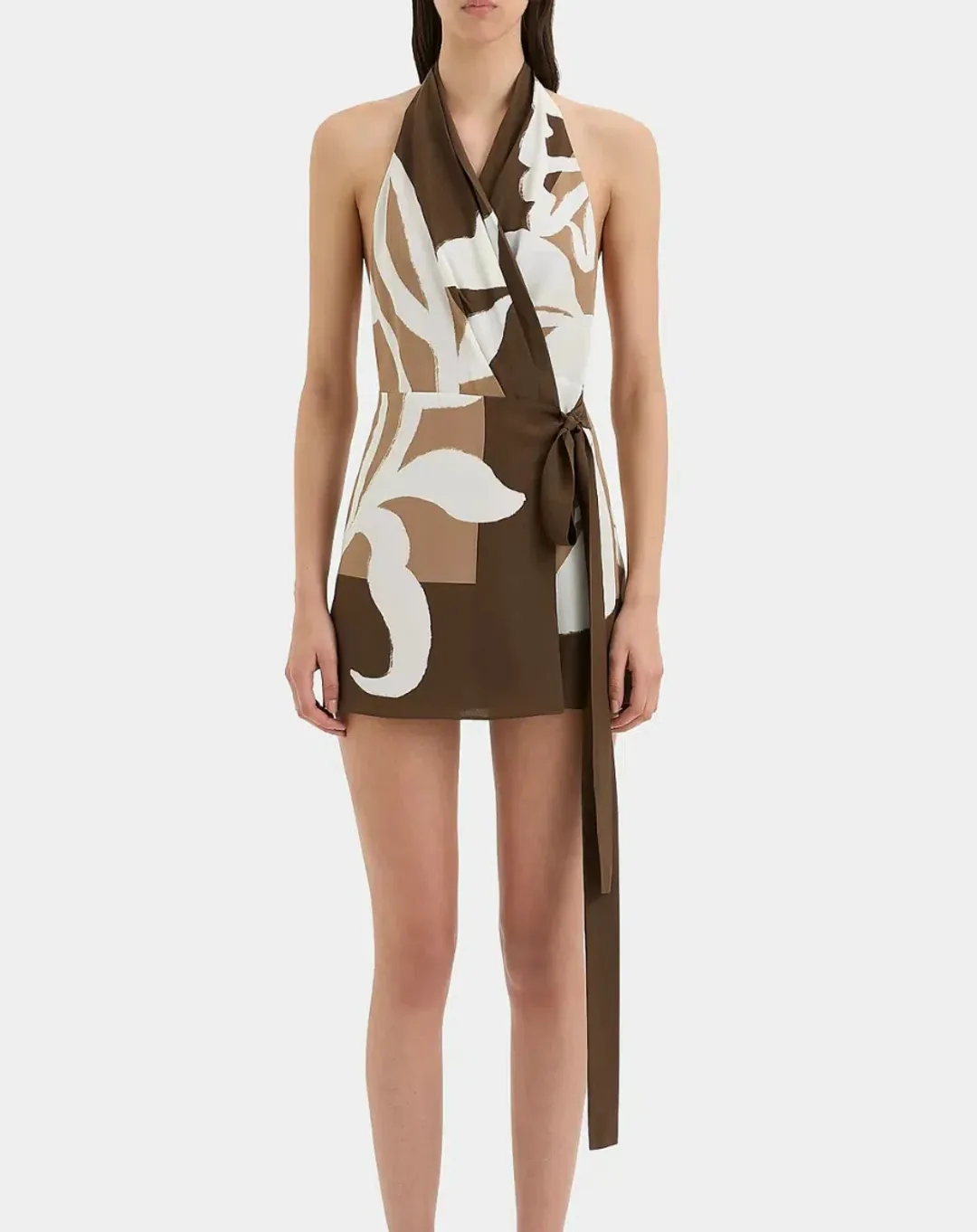 Exclusive SIR Portia Wrap Halter Mini Dress - Size 1 for rent on The Volte - main image