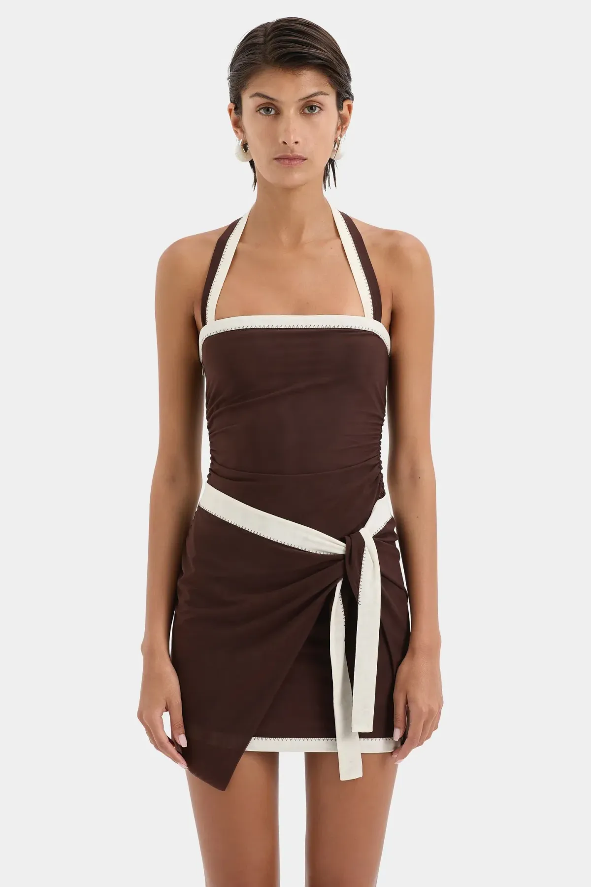 Sir The Label Jacques Mini Dress in Chocolate Size 2/Au 10 - Image 4