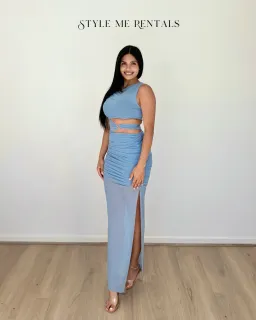Bec and Bridge Whorl Asym Maxi Dress Meridian Blue Size 8 for rent on The Volte - image 4