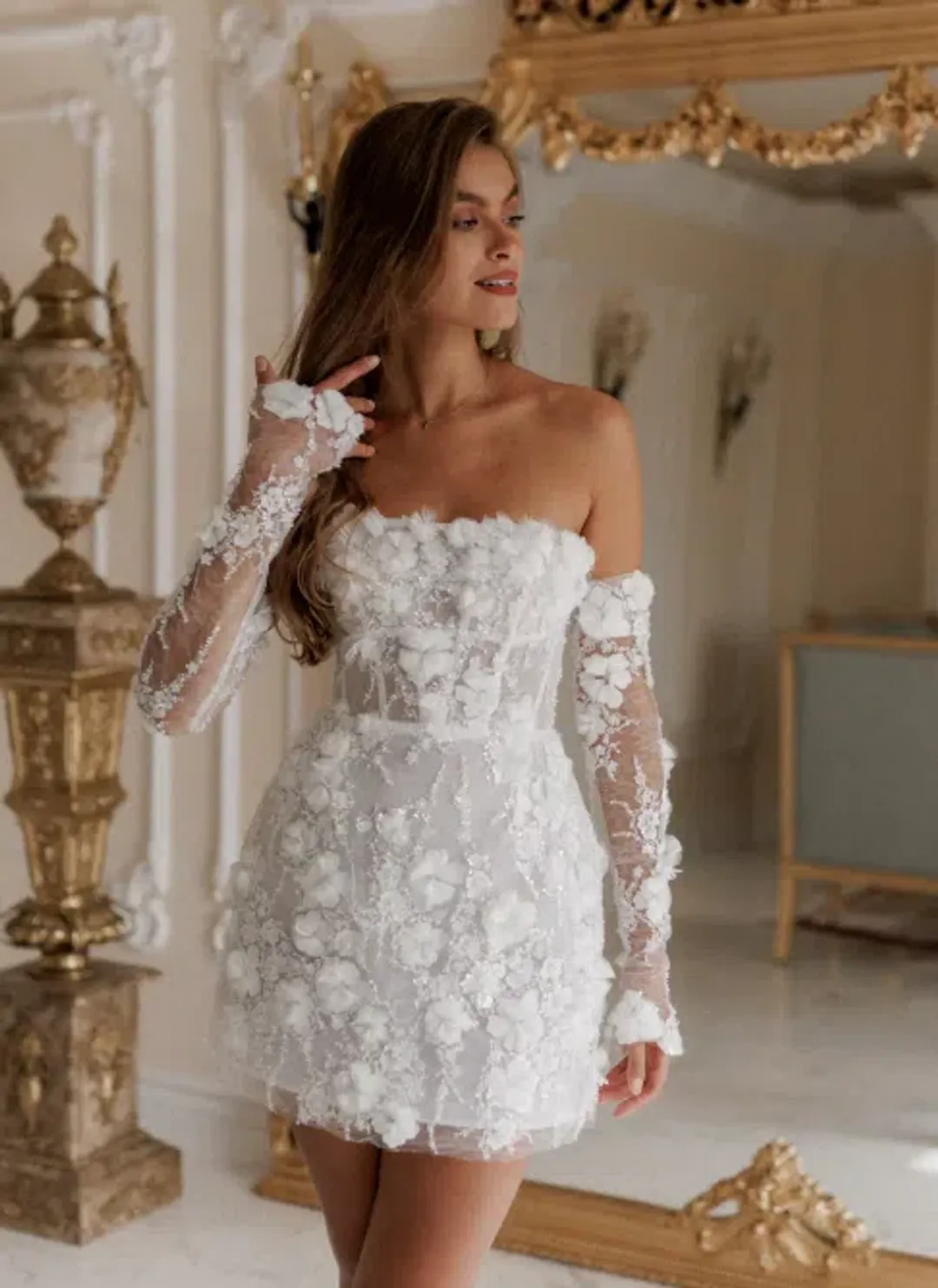 Rosie Etienne Isabelle Mini Dress White Size AU 8 Petite for rent on The Volte - main image